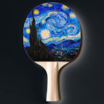 Raquete De Ping Pong A Noite Estrelada de Vincent Van Gogh<br><div class="desc">Vincent Van Gogh Na Noite Estrelada. Esta é uma antiga obra-prima do pintor mestre holandês Vincent Van Gogh. Esta pintura de paisagem artística fina tem uma cor bela,  vibrante e saturada. Vincent Van Gogh era um pintor impressionista holandês. Esta imagem está no dominio público</div>