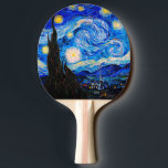 Raquete De Ping Pong A Noite Estrelada de Vincent Van Gogh<br><div class="desc">Vincent Van Gogh Na Noite Estrelada. Esta é uma antiga obra-prima do pintor mestre holandês Vincent Van Gogh. Esta pintura de paisagem artística fina tem uma cor bela,  vibrante e saturada. Vincent Van Gogh era um pintor impressionista holandês. Esta imagem está no dominio público</div>