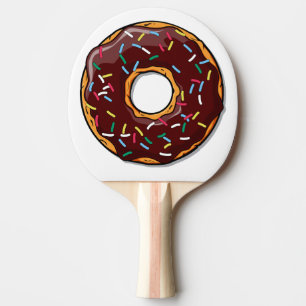 Raquete De Ping Pong A rosquinha dos desenhos animados do chocolate com