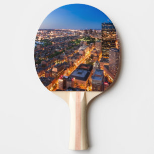 Raquete De Ping Pong A skyline de Boston no crepúsculo