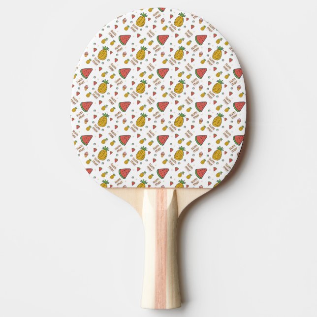 Raquete De Ping Pong abacaxi engraçado (Frente)