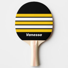 Raquete De Ping Pong Abelha Nostálgica Através de Listras com Nome