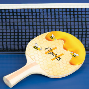 Raquete De Ping Pong Abelhas Amarelo pingando mel mel nome do pente