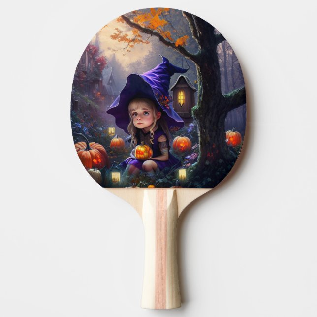 Raquete De Ping Pong abóbora/capricho/Halloween/desenho animado (Frente)