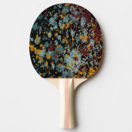 Raquete De Ping Pong Abstract Graffiti Splatter Painting Art On Black