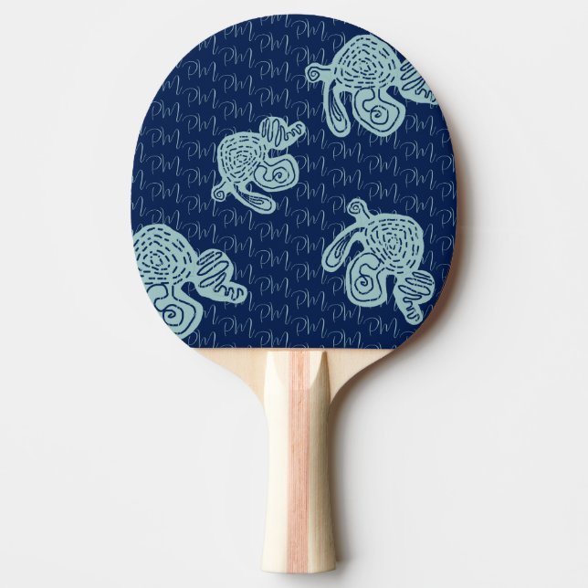 Raquete De Ping Pong Abstract Monogram Pattern (Frente)