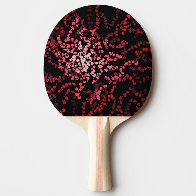 Raquete De Ping Pong Abstract Splatter Dots Of Pinks And Reds Pattern (Frente)