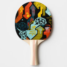 Abstrato Art das Setas Ping Pong Paddles