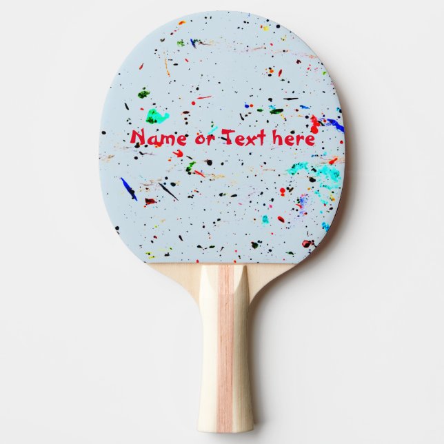 Raquete De Ping Pong Abstrato Art Paint Splasma Personalizado (Frente)