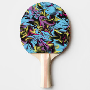 Raquete De Ping Pong Abstrato Azul, cor-de-rosa, cor-de-rosa, multicolo