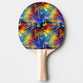 Raquete De Ping Pong Abstrato Coeso Primoroso Gato Espalha Seamless