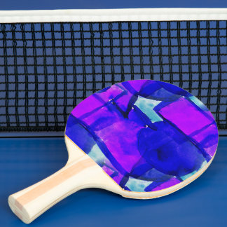 Raquete De Ping Pong abstrato dinâmico 'Azul & Púrpura'
