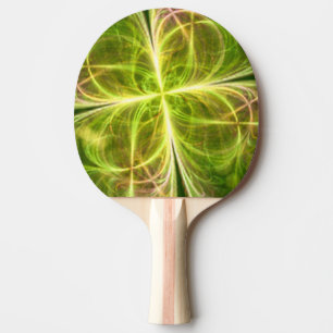 Raquete De Ping Pong Abstrato Fantasy Four deixa o verde amarelo