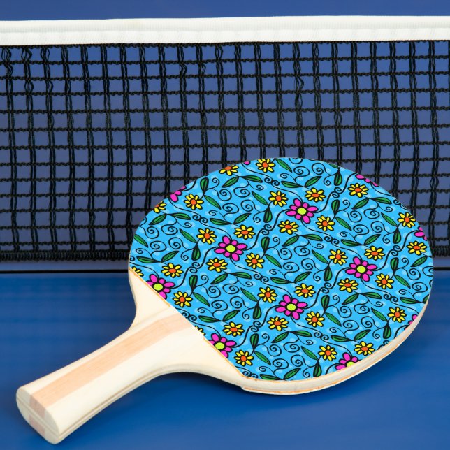 Raquete De Ping Pong Abstrato Floral Ping Pong Paddle (Insitu)