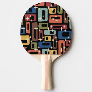 Raquete De Ping Pong Abstrato Moderno do Meio século Retroativo