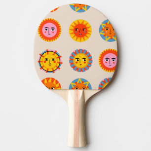 Raquete De Ping Pong Abstrato suns: padrão étnico uniforme.