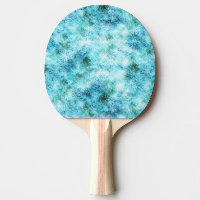 Raquete De Ping Pong Abstrato Verde Azul Aqua (Frente)