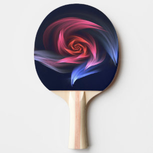 Raquete De Ping Pong Abstrato Vortex Forma Vermelha E Azul
