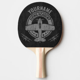 Raquete De Ping Pong Academia Piloto de Avião Vintage Personalizado