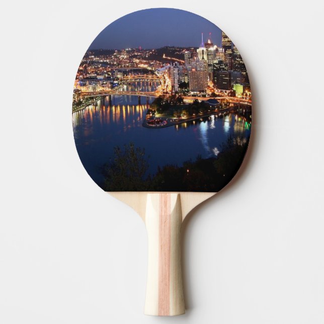 Raquete De Ping Pong Aço e sanduíche do índigo (Frente)