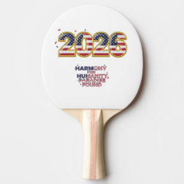 Raquete De Ping Pong Adesivo de Paz Patriótica