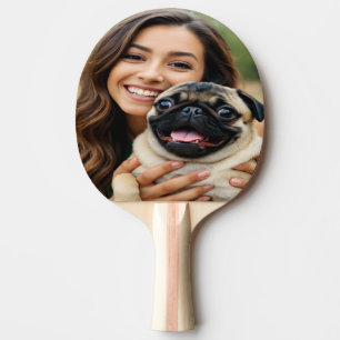 Raquete De Ping Pong Adicionar Foto de Pug Personalizar Customizar