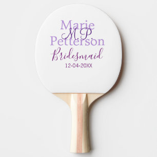 Raquete De Ping Pong Adicionar nome letra monograma damas de honra casa