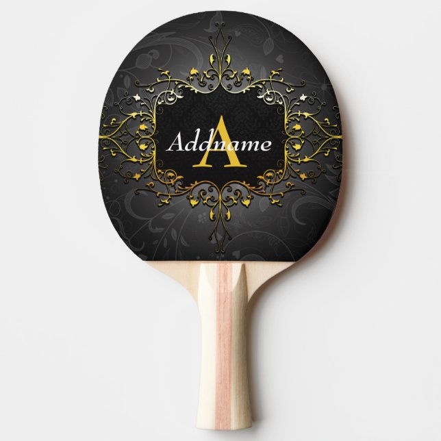 Raquete De Ping Pong Adicione seu nome e inicial (Frente)