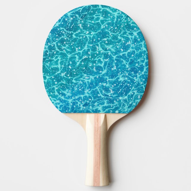 Raquete De Ping Pong Água do mar azul com faíscas (Frente)