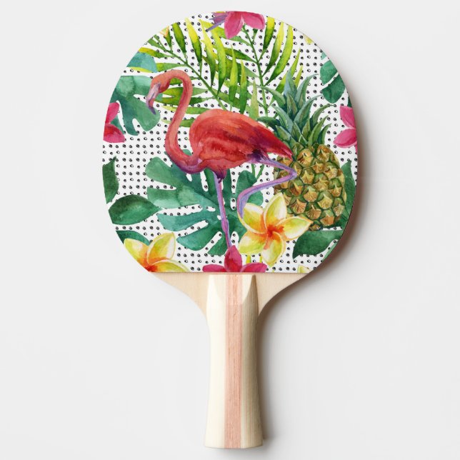 Raquete De Ping Pong Aguarela tropical (Frente)