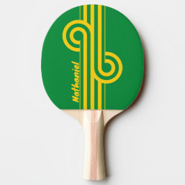 Raquete De Ping Pong Alça de Listra Dupla de Palma Tropical Retro com N