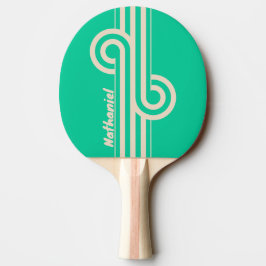 Raquete De Ping Pong Alça de Listra Dupla Mint Retro com Nome