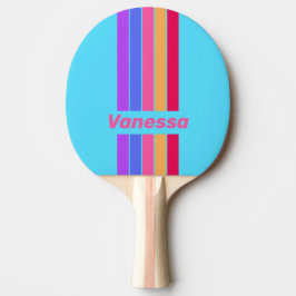 Raquete De Ping Pong Alfinete de Vidro do Mar Listrado com Nome
