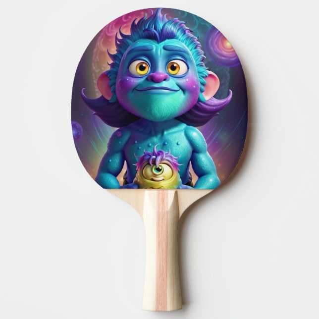 Raquete De Ping Pong Alienígena Espacial & Amigo (Frente)