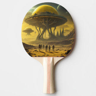 Raquete De Ping Pong Alienígena SciFi World View Planet Ufo Torre