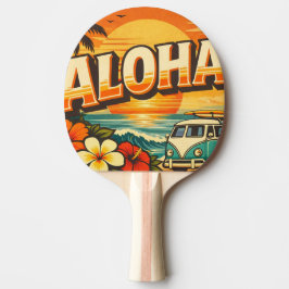 Raquete De Ping Pong Aloha Beach Sunset Island