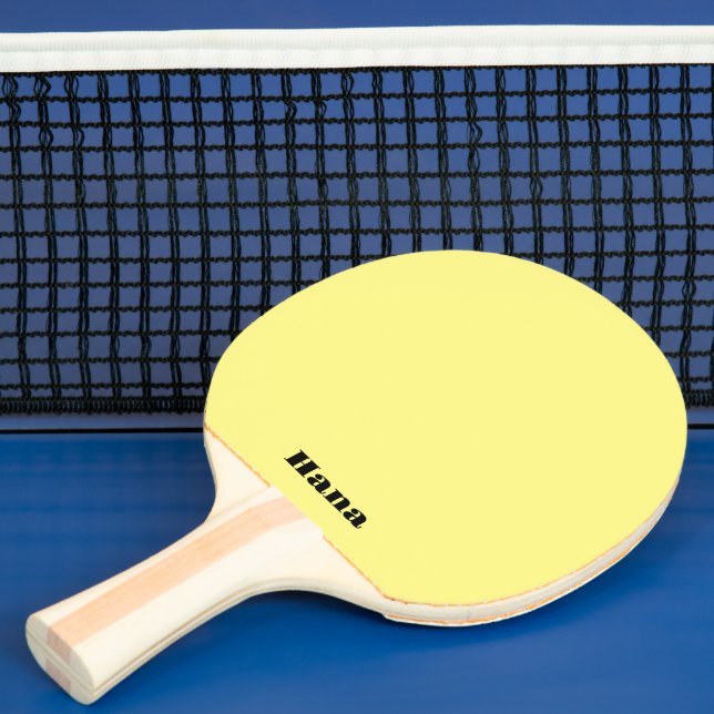 Raquete de Ping Pong Amarela com Texto Diferente e (Insitu)