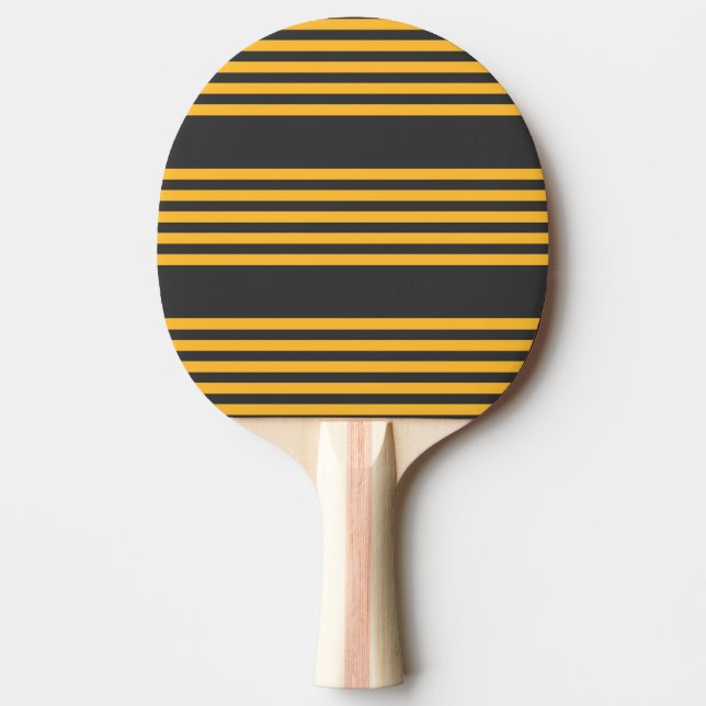 Raquete De Ping Pong Amarelo ensolarado e carvão de cinco faixas (Frente)