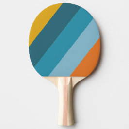 Raquete De Ping Pong Amarelo Listrado Retro Ousado