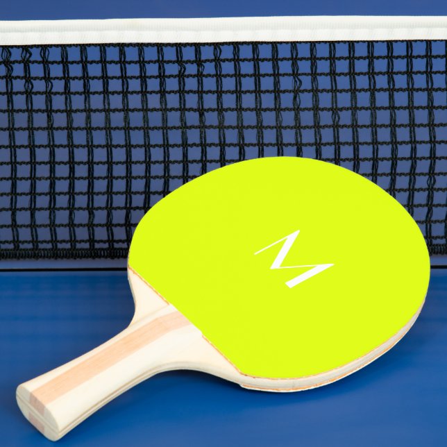 Raquete De Ping Pong amarelo neon - monograma (Insitu)