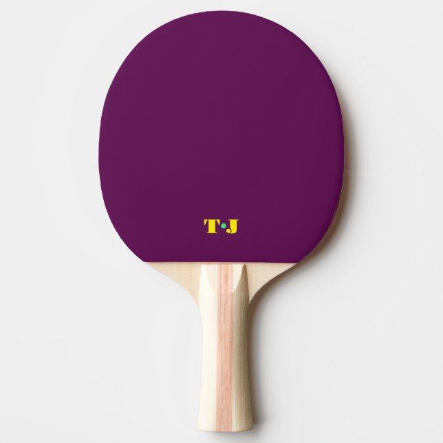 Raquete de Ping Pong Ameixa Com Iniciais (Frente)