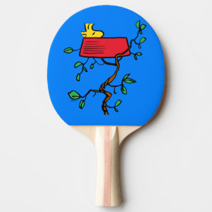Raquete De Ping Pong Amendoins Arrumação de Woodstock no Prato de Sno