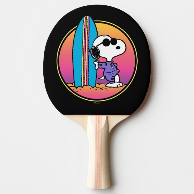 Raquete De Ping Pong Amendoins | Snoopy Beach Beagle (Frente)