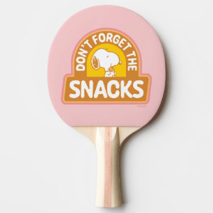 Raquete De Ping Pong Amendoins Snoopy Não esqueça os Snacks