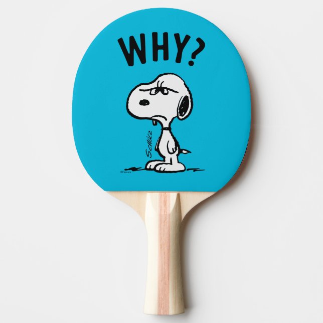 Raquete De Ping Pong Amendoins | Snoopy Wonders Why? (Frente)
