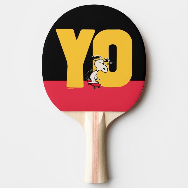 Raquete De Ping Pong Amendoins | Snoopy YO Skateboard (Frente)