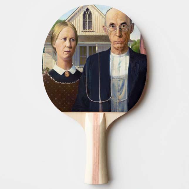 Raquete De Ping Pong American Gothic Classic Painting Grant Wood (Frente)