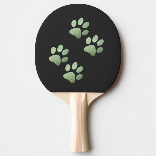 Raquete De Ping Pong Amigos cão brilha verde-claro (Frente)