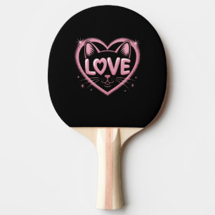 Raquete De Ping Pong Amor de Gato Brilhante