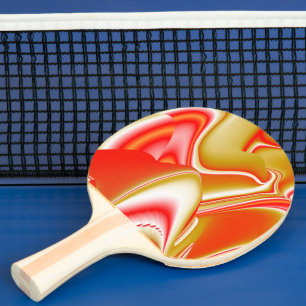 Raquete De Ping Pong Amor e Abstrato 3D Rainbowart Dourado